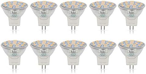 Simba Lighting LED MR11 Flood Light Bulbs (10 Pack) 12V 3W 20W Halogen Replacement 2-Pin 240lm for Landscape, Accent, Track Lights, and Christmas Tree Fiber Optics, GU4 Bi-Pin Base, 3000K Soft White