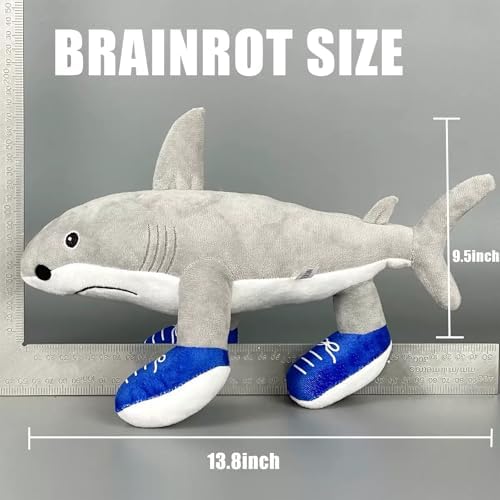 15" Inches Tall Italian Brainrot Plush Toys Tralalero Tralala Shark Stuffed Animals Cute Plushie Weird Stuff Meme Dolls for Kids Boys Girls Birthday Christmas Funny Gift Ideas
