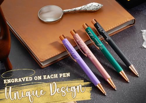 InnoBeta Boss Lady Gifts for Women, Ballpoint Pen Set of 4, Funny Gift idea for women/female in Boss Day, Birthday, Christmas, Appreciation - Best