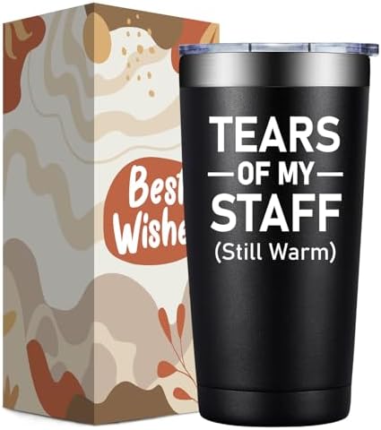 Boss Gifts for Men Women - Boss Day Gifts - Christmas, Appreciation, Retirement Gift for Bosses, Employees, Leader - Tears of My Staff - 20oz Bosses Tumbler