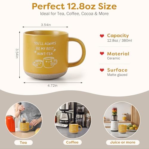 Aunt Gift Ideas Aunt-Tea Mug - Birthday Gifts for Women Auntie Best Ever Gifts Christmas Gift Ceramic Coffee Mug 12.8oz