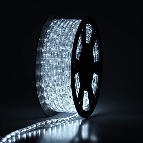 100Ft LED Rope Lights, 1080 LEDs Waterproof Rope Lights, 110V Cuttable Connectable Rope Lights Waterproof Decorative Lighting for Indoor/Outdoor, Halloween and Christmas Decorations(Cold White)