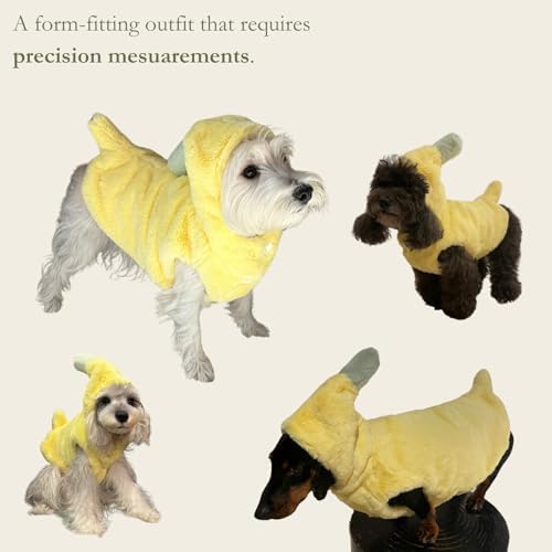 Dog Banana Winter Coat, Cute Extra-Warm/Soft Jackets for Small Dogs Under 35 lbs, Halloween Christmas Dress Up Outfit Clothes (X-Small)