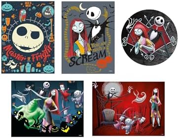 Ceaco - 5 in 1 Multipack - Disney - Tim Burton's The Nightmare Before Christmas - (2) 300 Piece, (2) 500 Piece, (1) 750 Piece Jigsaw Puzzles
