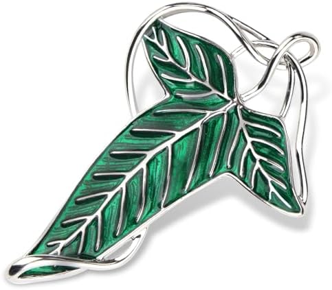 EKZ Elegance Elven Green Tree Leaf Enamel Pin,Cloak Clasp Brooches Elven Keepsake Pin for Luck and Mystery – Perfect for Christmas Festive Attire and Cosplay Jewelry