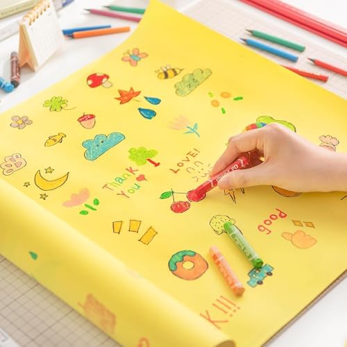 Yellow Wrapping Paper Kraft Arts Paper Roll - 17.5 inches by 49.2 Feet (15m) Gift Wrapping Paper for Christmas/New Year/DIY Crafts/Drawing Art PAP01GY