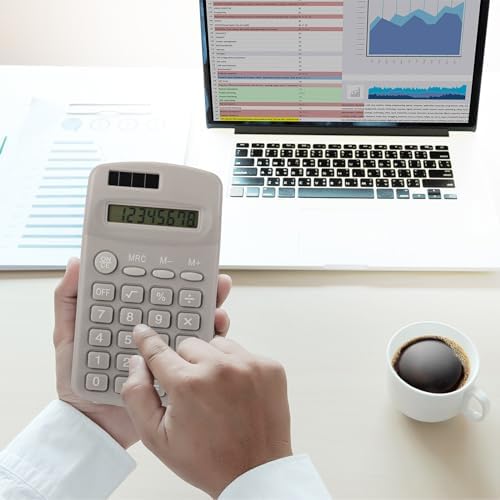 12 Pcs Operation Christmas Pocket Size Solar Calculators Bulk for Classroom Mini Basic Calculator Solar Battery Dual Power 8 Digit Display for Kids Student School Office Accounting Tool