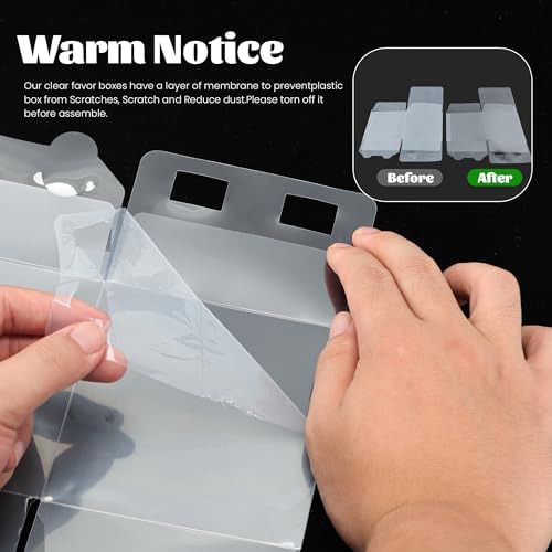 XP-ART 50 PCS Individual Clear Chocolate Coverd Oreos Cookie Boxes,2.36" x 2.36" x 1.18" Individual Macaron Box Mooncake Packaging for Wedding Easter Halloween Christmas Party