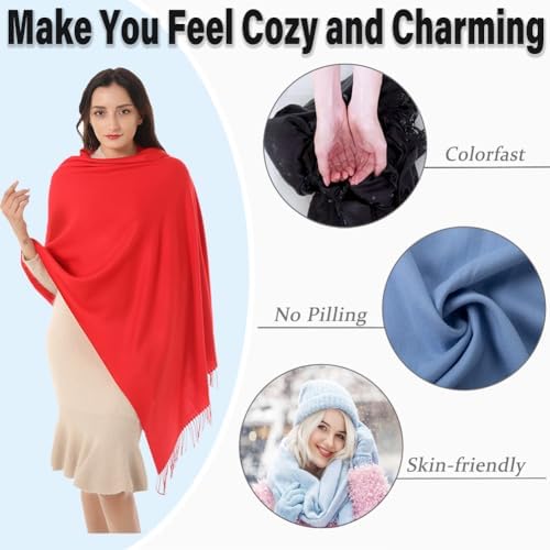 Womens Scarf Pashmina Shawls and Wraps for Evening Dress Wedding Bridesmaid Gift