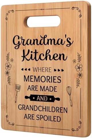 Grandma Gifts, Grandma Birthday Gifts, Unique Grandma's Cutting Board, Best Christmas Birthday Mothers Day Gifts for Grandmother Nana Granny from Granddaughter Grandson