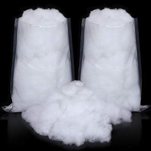 2 Bags Christmas Fake Snow Decoration Fluffy Artificial Cotton Fiber Fluffy Fake Clouds Soft Blanket for Crafts Mantle Village Christmas Winter Indoor Home Decoration(White)