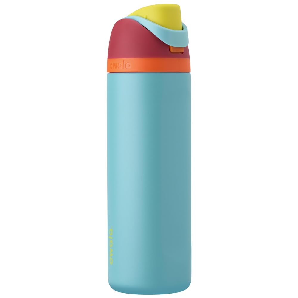 Owala FreeSip Insulated Stainless Steel Water Bottle with Straw, BPA-Free Sports Water Bottle, Great for Travel, 24 Oz, Summer Sweetness