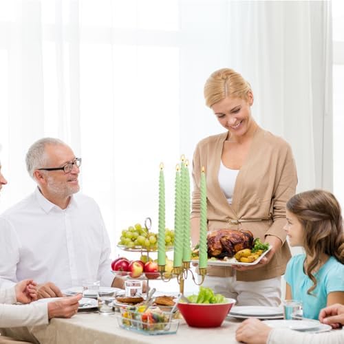 6 Pack 10 Inch Sage-Green Spiral Taper Candles for Christmas and Spring Home Decoration, Unscented Dripless Twisted Candlesticks for Dinner St. Patrick's Day Earth Day and Garden Parties