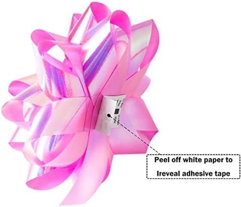 WRAPAHOLIC 14 Pcs Gift Bows Assortment - 12 Multi Colored Assorted Size Gift Bows (Purple, Pink, White, Rose Gold, Silver) and 2 Crimped Curling Ribbons, Perfect for Christmas, Holiday, Party