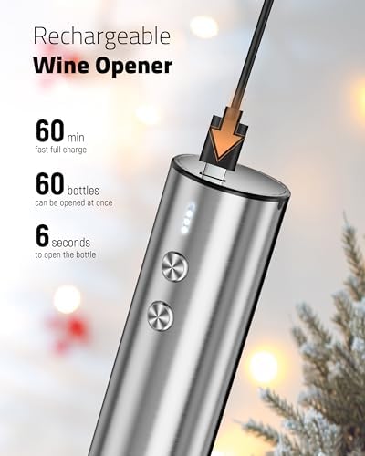 Electric Wine Opener Set - Premium Wine Gifts with Wine Opener, Foil Cutter, Wine Aerator, Vacuum Stopper, and Elegant Gift Box - Ideal Gift for Mother’s Day Father’s Day Birthday Anniversary