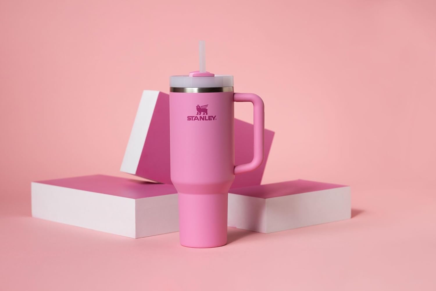 STANLEY Quencher H2.0 Tumbler with Handle and Straw 40 oz | Flowstate 3-Position Lid | Cup Holder Compatible for Travel | Insulated Stainless Steel Cup | BPA-Free | Peony