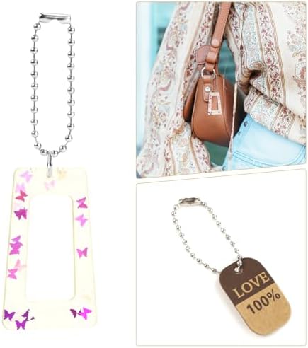 Yuntop 200 Pcs Silver 3.9 Inch / 10 cm Stainless Steel Ball Bead Chain with Locking Clasp for Jewelry Making, DIY Crafts, Hanging Christmas Decoration