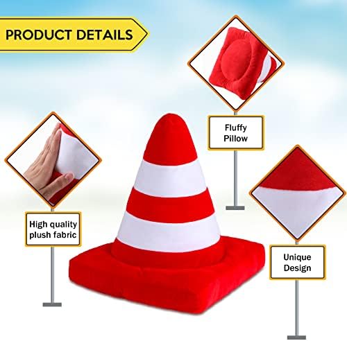 2 Pcs Race Car Room Decor Racing Plush Throw Pillow Set Gift Operation Christmas 15.7 Inch Soft 3D Simulation Wheel Pillow Funny Tire Cone Traffic Light and Stop for Bedroom Decorations(Traffic Cone)