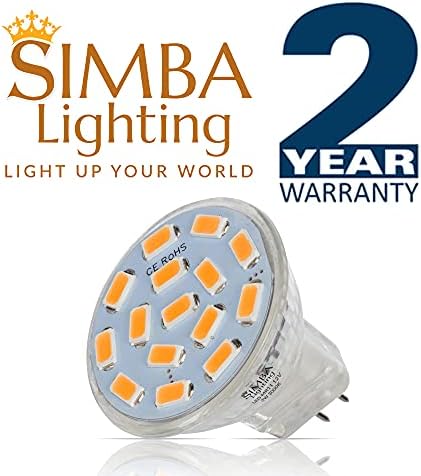 Simba Lighting LED MR11 Flood Light Bulbs (10 Pack) 12V 3W 20W Halogen Replacement 2-Pin 240lm for Landscape, Accent, Track Lights, and Christmas Tree Fiber Optics, GU4 Bi-Pin Base, 3000K Soft White