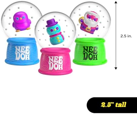 Schylling NeeDoh Squishmas Squish N' Snow Globes - Christmas Squeeze Toy - Assorted Colors - Ages 3 to Adult (Pack of 1)