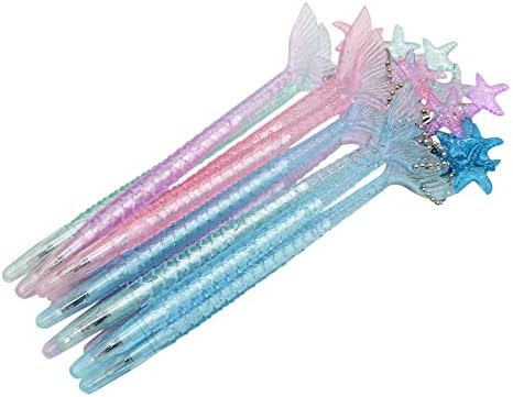 YYaaloa 12pcs Cute Mermaid Novelty Gel Ink Writing Pens 0.5 mm Black Ink Fun Kawaii Pens Bulk for Kids Office School Supplies Birthday Baby Shower Christmas Gift (12)