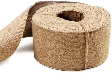 Jute Burlap Webbing Ribbon - 3.15" x 9.83 Yards Upholstery Webbing for Chairs, Furniture, Crafting, Home Decor, Christmas Garland, Jute Wreath, Banner