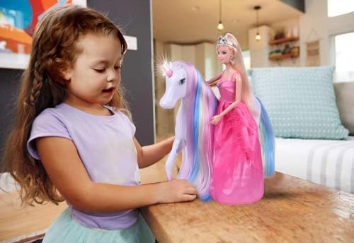 Yellow River Magical Light Unicon and 11.5" Princess Doll, Unicorn Gifts for Christmas Birthday for Girls 3+, Fairy Tale Story Unicorn Horse Toys Playset for Kids Ages 3 4 5 6 7 8