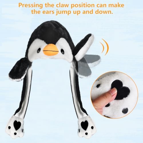 Plush Ear Moving Jumping Hat,Cute Fluffy Cap, Soft Warm HeadWear