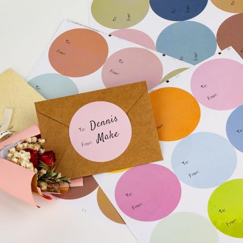 2.5 Inch Halloween to/from Stickers - 315 Pack Christmas Valentine Gift Labels, 9 Colors Easy Remove Circle Stickers Self-Adhesive Blank Seal Labels for Party Favors Marking