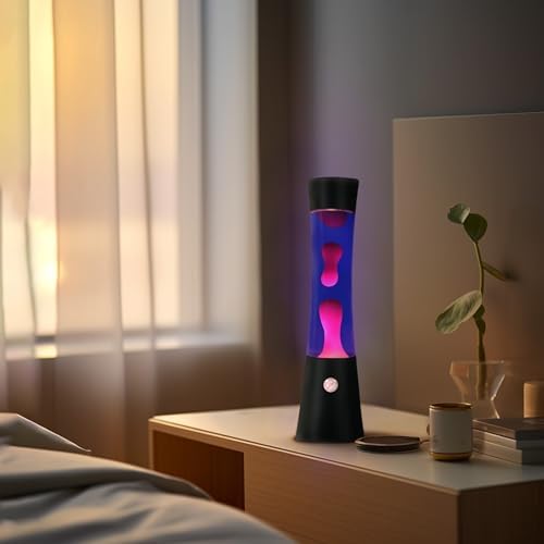 16" Purple Liquid Motion Lamp with White Wax Black Base for Adults and Kids, Large Magma Lamp as Home Office Bedroom Christmas Party Decoration, Mood Lamps for Girls Boys Teens as Night Light