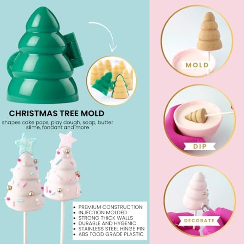 The Original My Little Cakepop Pro Cake Pop Mold since 2010. Christmas Tree Shaped. Injection Molded with ABS Food Grade BPA Free Plastic. Hygienic and strong. Use for Cake Pops, Play Dough, and More.