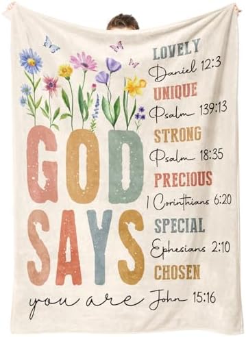 SteadStyle Christian Gifts for Women Birthday - Inspirational Floral Throw, Religious Christmas Birthday Gift, Christian Blanket for Mom Sister Friend Girl, Baptism Confirmation Spiritual Gift for Her