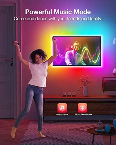 Daymeet TV Led Backlight, 9.8 FT LED Lights for TV 32-60 inch, ICRGB 5050 Rainbow Color TV Led Strip Lights USB Music Sync Bluetooth APP Control with Remote for Room Bedroom Christmas Decor
