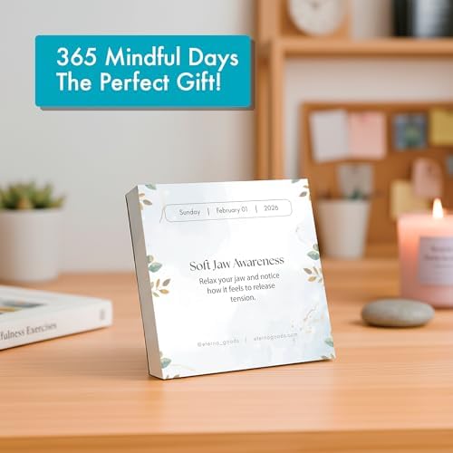 2026 Mindfulness Daily Desktop Calendar | Day To Day Tear Off Calendar with 365 Positive Affirmation Exercises for a Year of Calm Self Care, Box Calendar Gift For Women, Christmas Stocking Stuffer Gift for Home or Office