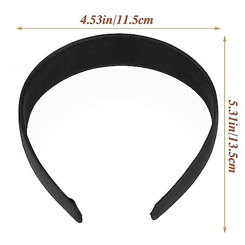 2 Pieces Satin Headbands 1 Inch Wide Hard Head Band Fashion Solid Headband Anti-slip Plain Hair Bands Diy Hair Accessories for Women Girls Halloween Christmas Valentine's Day