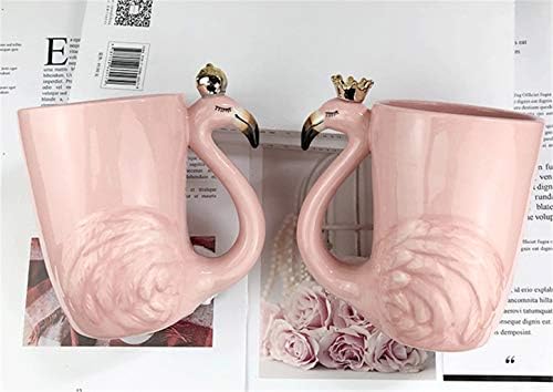 16 oz Cute Pink Coffee Mug Ceramic Flamingo Gift Unique Cups Mom Day Gift for Women Her Grandma Pretty Mug Funny Coffee Cup Funky Xmas Presents for Girlfriend Decorative Animal Decor Christmas Mugs