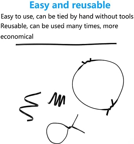 Plastic Black 6" Twist Ties, Reusable Cable Ties,Long Garbage Bag Twist Ties, Trash Bag Coated Ties, Twisty Ties for Organizing, Plant Hollding, Office, Christmas Tree (500 Pcs/6 inch)