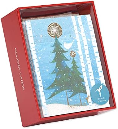 Papyrus Petite Christmas Cards Boxed with Envelopes, Peace and Happiness, Snowbird (20-Count)