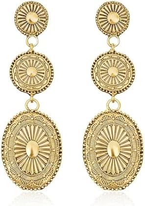 Western Earrings Jewelry for Women Gold/Silver Turquoise Earrings Vintage Concho Earings Country Concert Outfits Western Christmas Jewelry Gifts for Women Stocking Stuffers