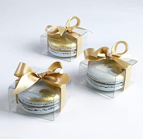 XP-ART 50 PCS Individual Clear Chocolate Coverd Oreos Cookie Boxes,2.36" x 2.36" x 1.18" Individual Macaron Box Mooncake Packaging for Wedding Easter Halloween Christmas Party