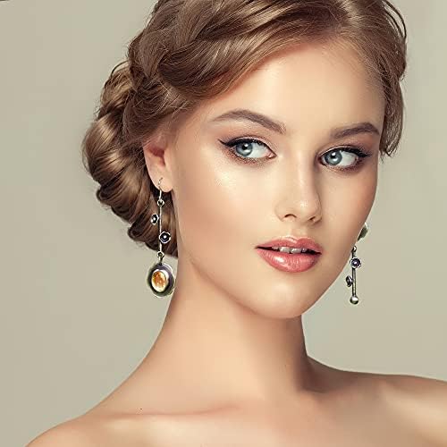 12 Pairs Teardrop Druse Crystal Drop Dangle Earrings for Women Cubic Zirconia Huggie Hoop Earring Jewelry Set Christmas Gifts