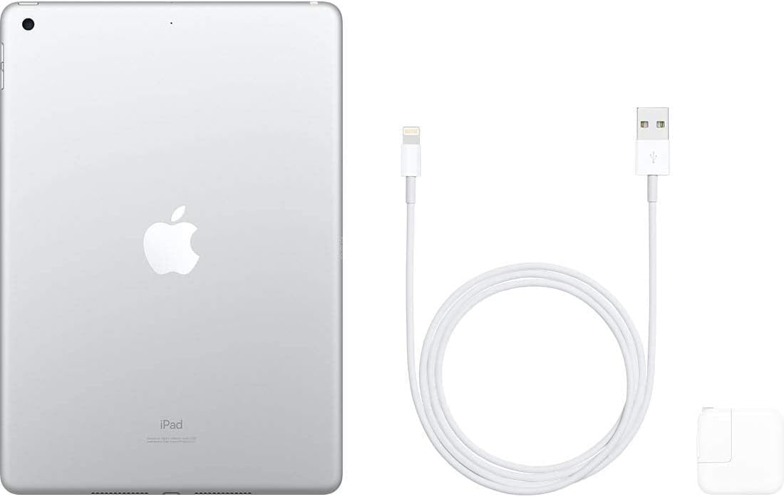 2019 Apple iPad 7th Gen (10.2 inch, Wi-Fi + Cellular, 128GB) Silver (Renewed)