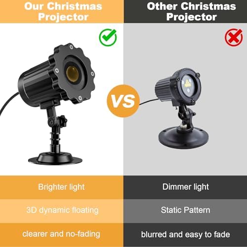 3D Dynamic Christmas Projector Lights Outdoor Indoor-2025 Upgrade Santa in Sleigh Christmas Decorations,Waterproof Holiday Projector Lights for Window Ground Roof Wall Yard Xmas Decor