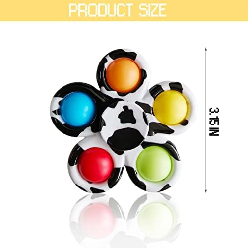 12 Pcs Fidget Spinners Pop Toys for Party Favors, Sensory Fidget Toys Bulk for Classroom Prizes, Easter Christmas Valentine Gifts for Kids Easter Basket Stuffers