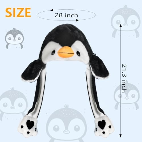 Plush Ear Moving Jumping Hat,Cute Fluffy Cap, Soft Warm HeadWear