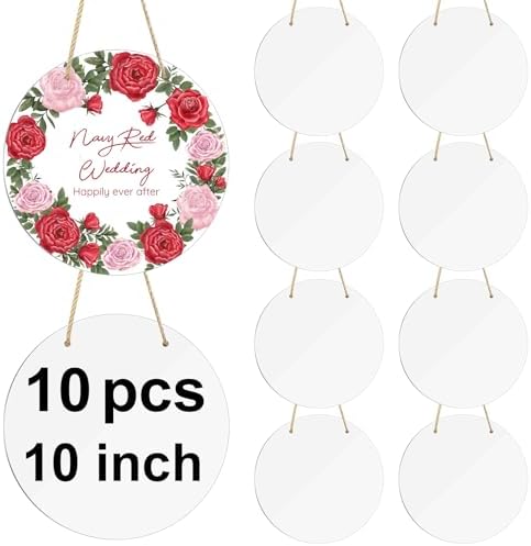 10 pcs metal sublimation door hanger blanks,10 inch circle Unfinished Blank Sign Door Hanger,sublimation ornament blanks decorative door hanger，halloween decoration Christmas decorations