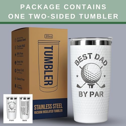 Gifts for Dad - Golf Gifts for Dads - Dads Christmas Gift from Daughter, Son, Kids - Golfing Gift for Men, Golfers - Ideas for Husband, New Papa, Father - 20 Oz Golf Dad by Par Tumbler