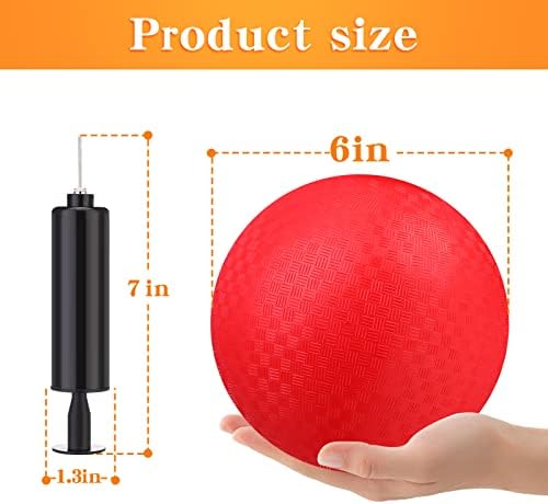 Yunsailing Dodgeballs Bulk Operation Christmas 6 Inch Playground Balls, Rubber Bouncy Inflatable Kickball with Pump for Kids Adults Outdoor Handball Games Christian Donation Gifts