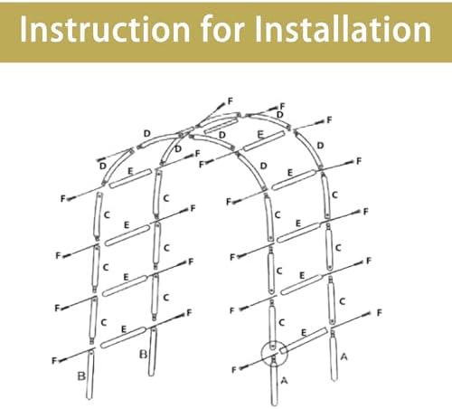 Adorox 7.8ft Garden Arch Trellis for Climbing Plants, Metal Arch Frame, Pumpkin Archway Outdoor Garden Arbors and Arches for Halloween Christmas Birthday Party Baby Shower Decoration(Black)