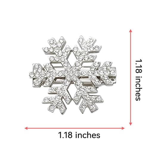 10 Pcs Sparkly Rhinestone Snowflake Hair Clip Hair Barrettes, Christmas Metal Alligator Clips Hair Accessories for Women Princess Long Thick Hair Winter Xmas Hairpins Christmas Party Gifts